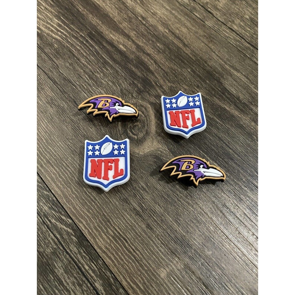 Baltimore Ravens Football Team Charm For Crocs Shoe Charms - 4 Pieces